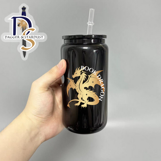 Book Dragon Glass Mug